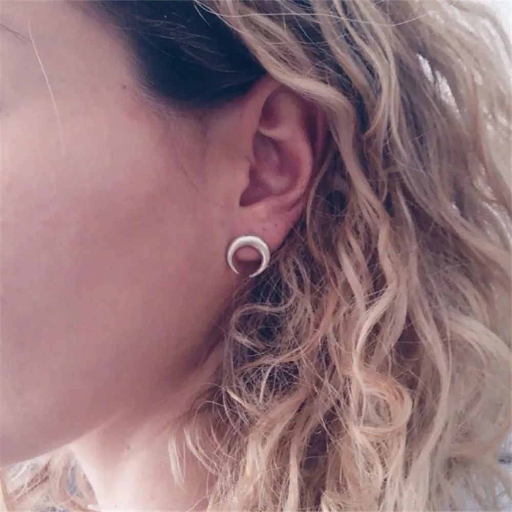 Crescent Moon Horn Earrings